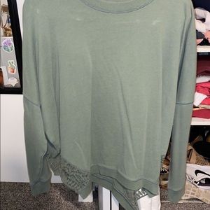 Aerie size M lace detailed crew neck no stains hanger is showing a “stain”